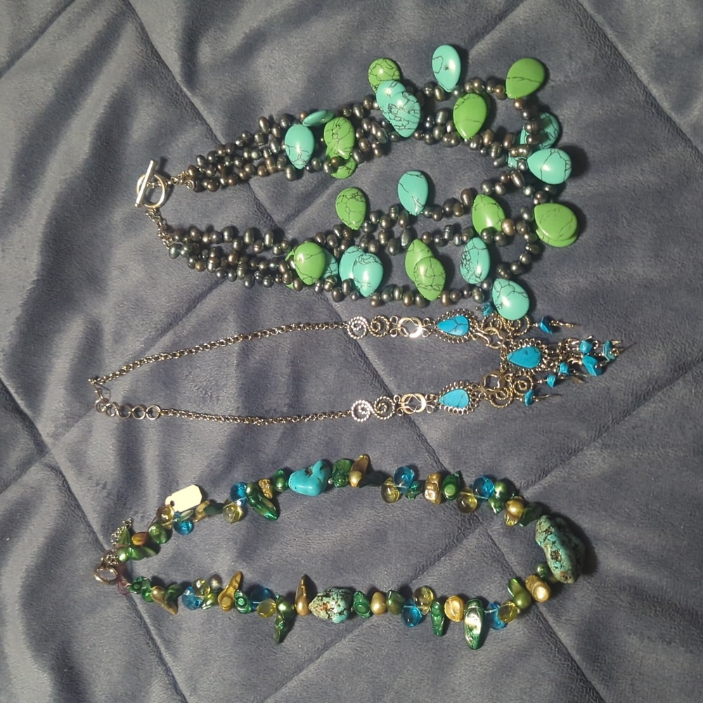 Turquoise Lovers Necklace Lot